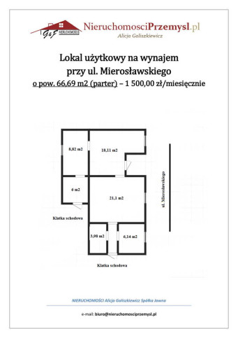Lokal Wynajem Przemyśl Ludwika Mierosławskiego 15